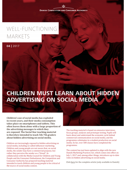 Children must learn about hidden advertising on social media