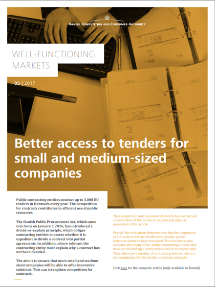 Better access to tenders for small and medium-sized companies