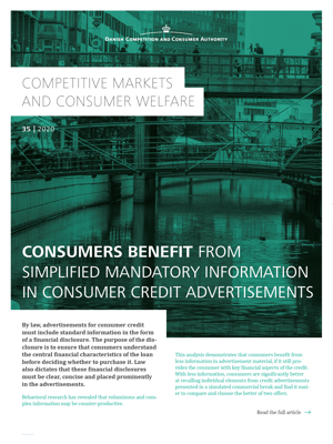 Consumers benefit from simplified mandatory information in consumer credit advertisements